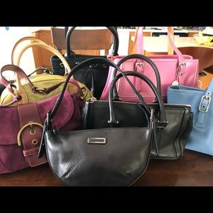 Lot of 6 designer bags. Coach, Dooney & Bourke